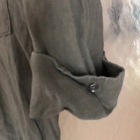 James Perse Linen Utility Dress Shirt size 2 - Picture 4 of 6